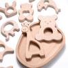 5Pcs/Lot Baby Pacifier Chain Chew Accessories Animal Shape Natural Beech Teething Wooden Teether Pendant Accessories