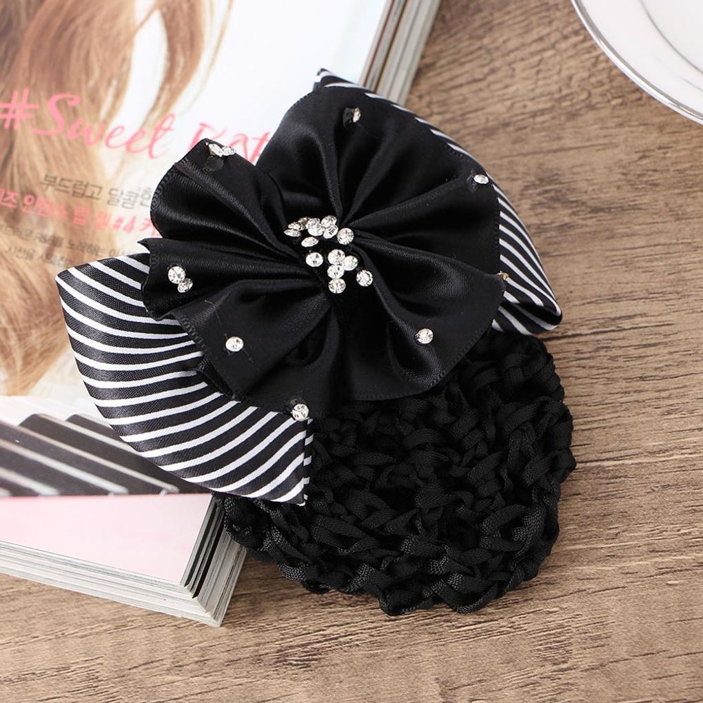 Women's Daily Cubic Decorative Ribbon Hair Net Updo Hair Net