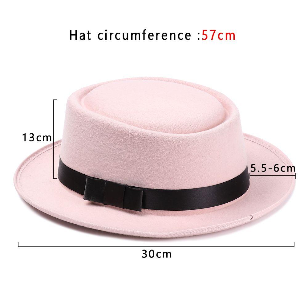 New Fashion Vintage Wide Brim  Jazz Cap Woolen Dress Dance Party Flat Top Panama Jazz Caps Fedora Hat Cowboy Hat