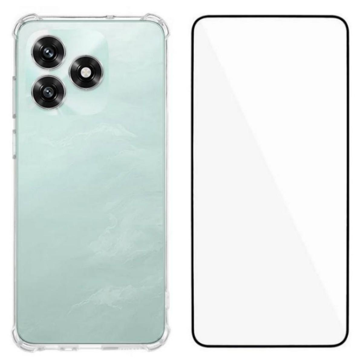 

For Honor X5c Plus 4G/Honor X5c 4G TPU Case WANLONFENG WL3 Series 1.5mm Phone Cover with Tempered Glass Film