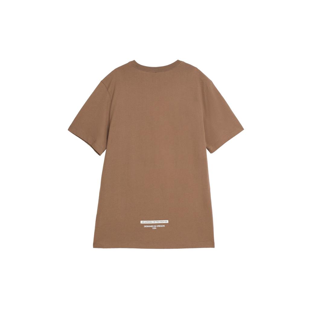 Jordan Logo Print Vintage American Round Neck Short Sleeve T-shirt Men Tops Light-Brown FQ6991-274