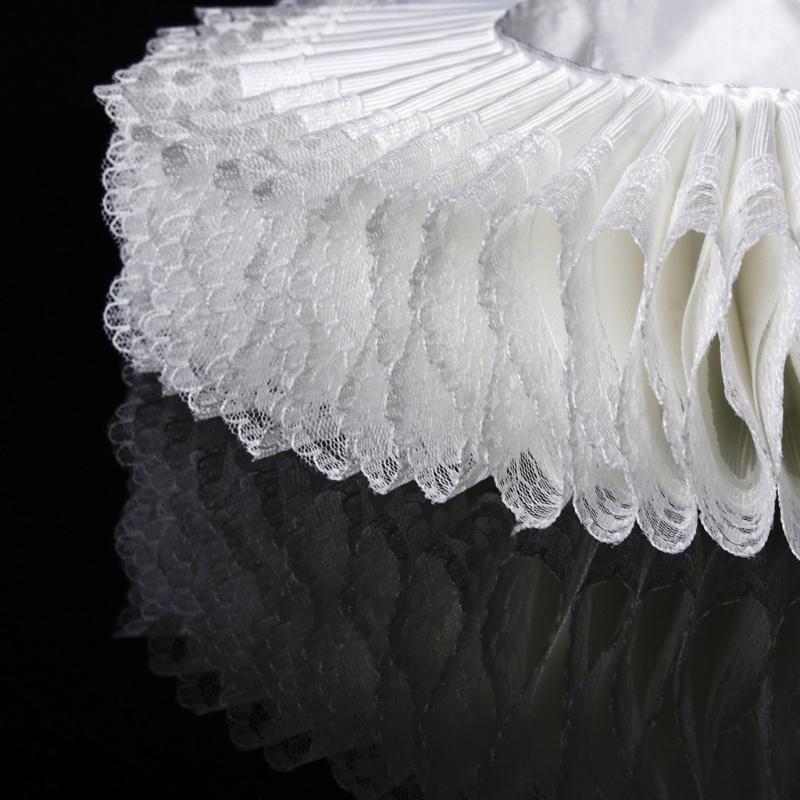 Comfortable Elizabethan Neck Ruff Victorian Ruffle Choker Adjustable Neck Ruff for Medieval Costume