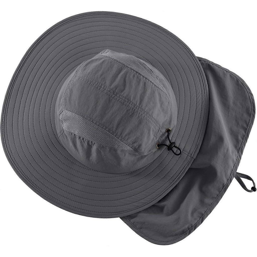 Home Prefer Mens UPF 50+ Sun Protection Cap Wide Brim Fishing Hat with Neck Flap