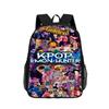 KPop DemonHunters Children's Backpack with Front Pocket, 16-inch Patch Pocket Backpack KTB