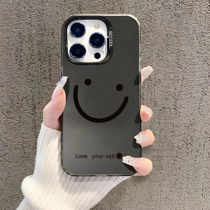 Lachende Wangen Galvanisiert Silber IMD Handyhülle Für iPhone 17 16 15 14 13 12 11 Pro Max 17 Air 16E X XS XR Matt Bumper Abdeckung