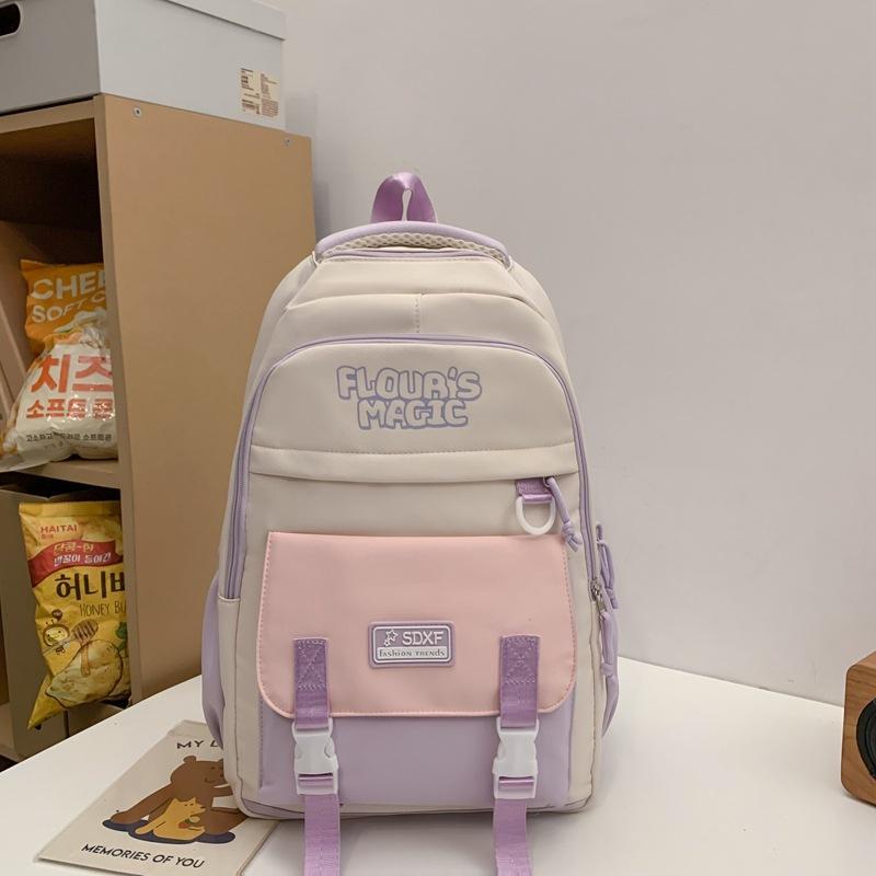 Рюкзак с цветными блоками большой вместимости — фото 8