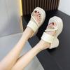 Thick-soled Slippers Women's Summer Outer Wear Advanced Sense 2025 New High-heeled Cool Slippers Fashion Heightening Beach Flip-flops