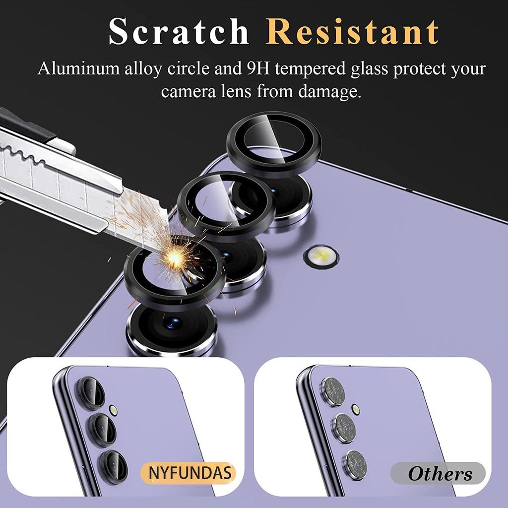 Luxury Tempered Glass Metal Camera Lens Protector for Samsung Galaxy A54 A34 A14 A24 A 54 5G S22 Plus S23 Ultra Screen Protection Film