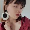 Zvoijio Hand-woven Lafite Large Flower Dangle Earrings Wholesale