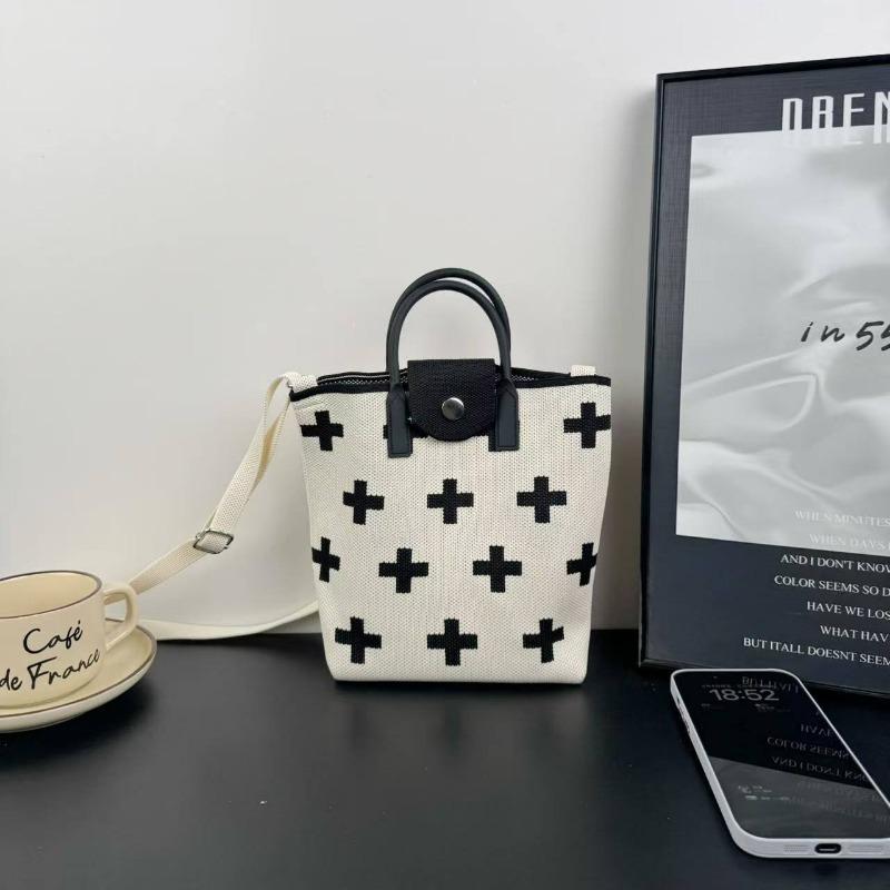 New knitted mobile phone bag, high-end handbag, women's messenger bag, adjustable versatile, convenient and large-capacity bag