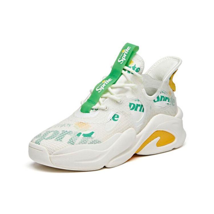 Coca Cola X Anta Lifestyle Series Weifeng Non-Slip Durable Low-Top Dad Shoes Women sneakers White Green 122028085-10