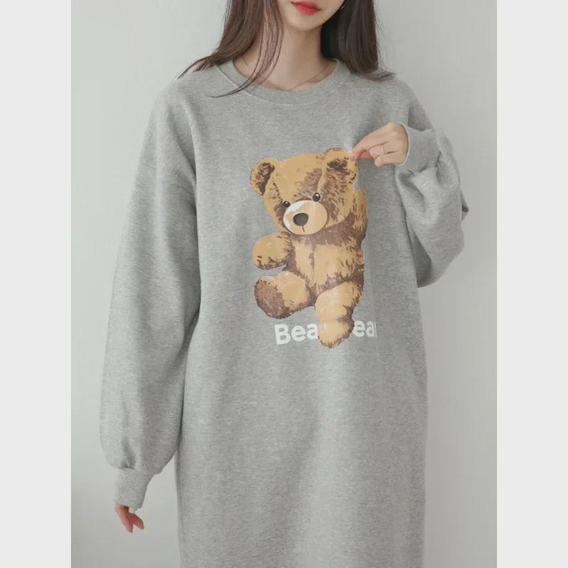 2024 Autumn/Winter Women's Long Sweater Dress, Knee-Length, Slim Fit, Casual Long-Sleeve, Plus Size.