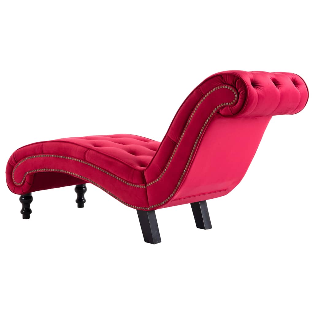 Red Velvet Chaise Lounge