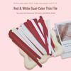 17cm Two-Tone Red/White Dual-Head Wood Veneer Buffing Strip for Nail Shaping & Polishing.