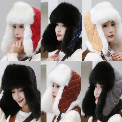 Winter Imitation Fur Women's Thickened Warm Hat High Imitation Fox Hair Ear Protection Cold Hat Fleece Thickened Hat