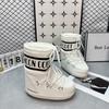 Waterproof version of moon snow boots women's winter new medium and high tube lace-up cotton shoes non-slip warm ski shoes