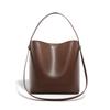 Leather Women's Bags New Trendy Fashion Casual Niche Tote Bags Large Capacity Shoulder Cowhide Commuter Bucket Bags