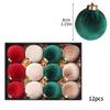 12 Stück Samt-Weihnachtskugel-Ornamente 3,1 Zoll Beflockte Weihnachtsbaum-Hängekugeln für Feiertags-, Geburtstags- und Hochzeitsdekorationen