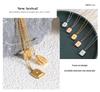Zircon Geometry Pendant Necklace For Women Ins Korean Style Simple Gold Color Titanium Steel Neck Chain Fashion Jewelry Gifts