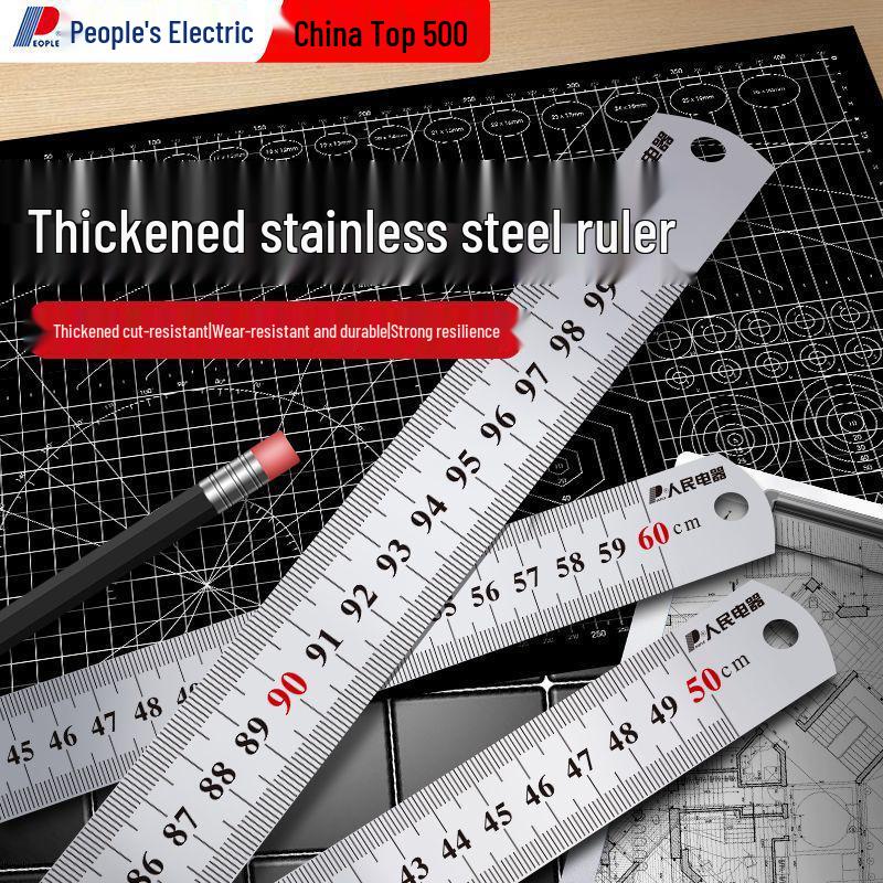 Multifunctional Extra-Thick Stainless Steel Ruler for Students, 15/30cm - Ideal for Drawing and Measurement.