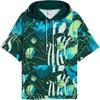 Printed Hooded Short Sleeve T-Shirt Men Tops Green 630504-01