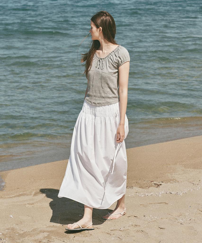 Ost Kaka Smoking Maxi Skirt White