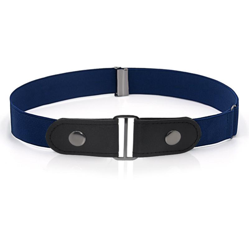 Leather Elastic Belt For Men And Women With Metal Buckle And Adjustable Fit