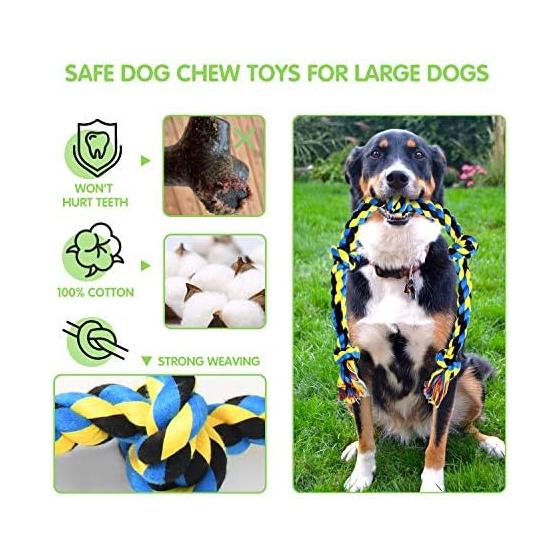 Large Dog Moo Moo Moo, Strong Dog Toys Large Breeds, Heavy Dentistry Dog Rope Toy Set for Medium Dogs, 5 Indestructible Dog Toys, Cotton Puppy Moo