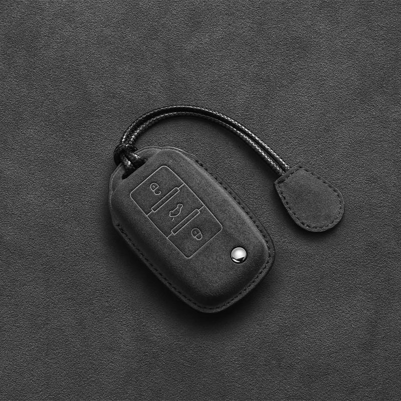 

Чехол для автомобильного ключа из замши и кожи для Volkswagen VW Polo Golf Passat Tiguan Beetle Caddy T5 Up Eos Skoda Octavia Seat Leon Altea