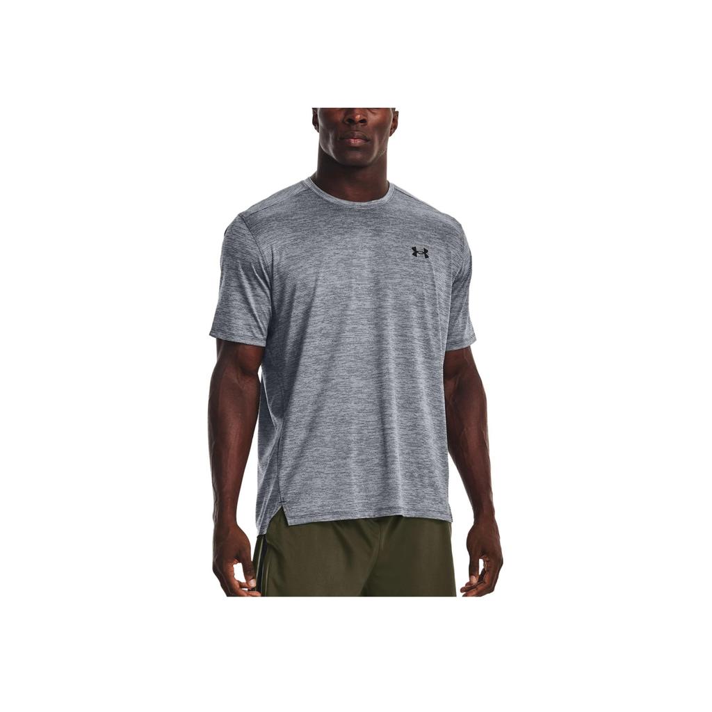 Under Armour Solid Color Crew Neck Pullover Logo Print Short Sleeve T-Shirt Men T-Shirts Asphalt-Gray 1376791-012