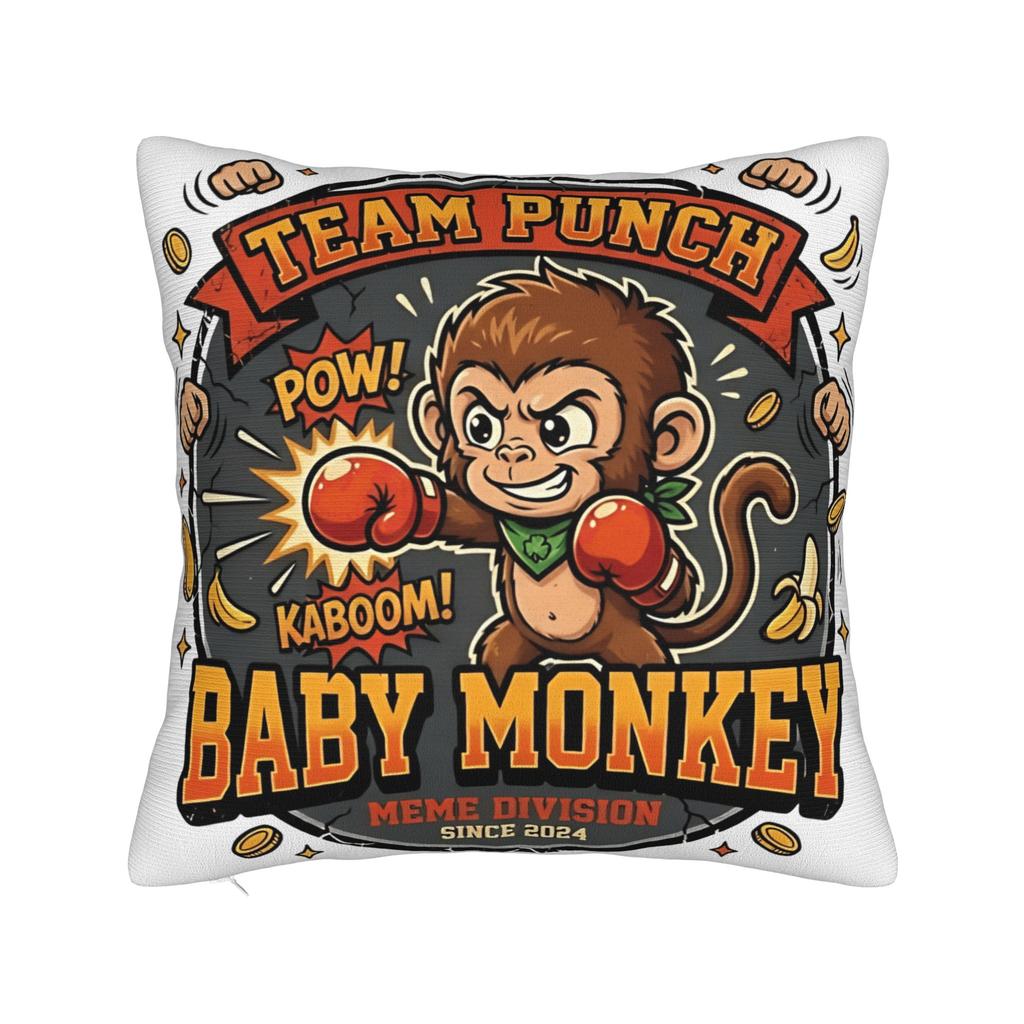 Punch Monkey Hug Stor Cute Baby Macaque Plush Toy Pillowcases Retro Trendy Pillow Case For Office Home Decor Comfy Pillow Cover
