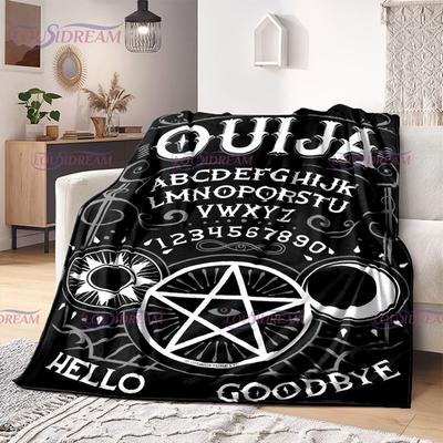 Ouija Board Čarodějnická deka s rukama Satan okultismus Flanelová deka Sun Moon Potřeby pro oltář Gotické deky Dekor Dekor Dárek