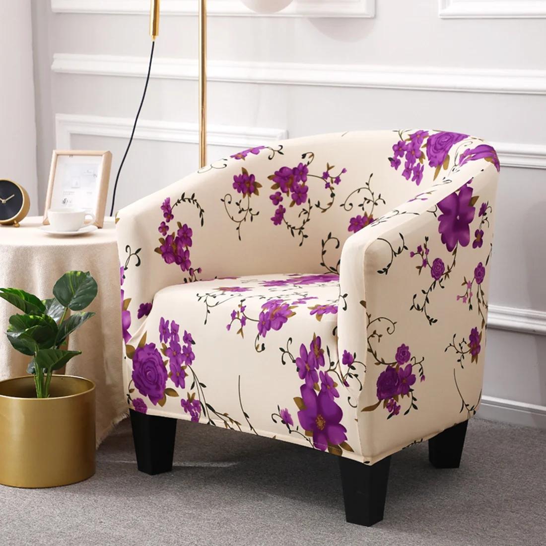 Kuipstoelhoes Stretch Spandex Club Fauteuilhoezen Kantoor Koffiebar Kuipbank Slipcovers voor Woonkamer Meubelbeschermer