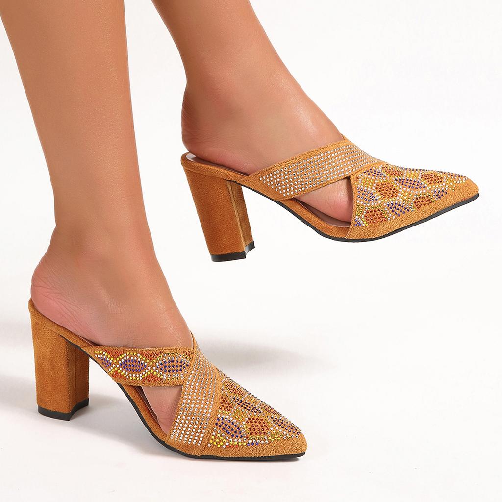 Fashion 2025 Summer Spring New Women Sandals Fashion Pointy Shallow Designer Women Shoes High Heels Non-slip High-heeled Sandals Women