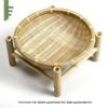 Handmade Bamboo Woven Basket Set - Round Winnowing Basket and Snack Plate for Hotel or Restaurant Use