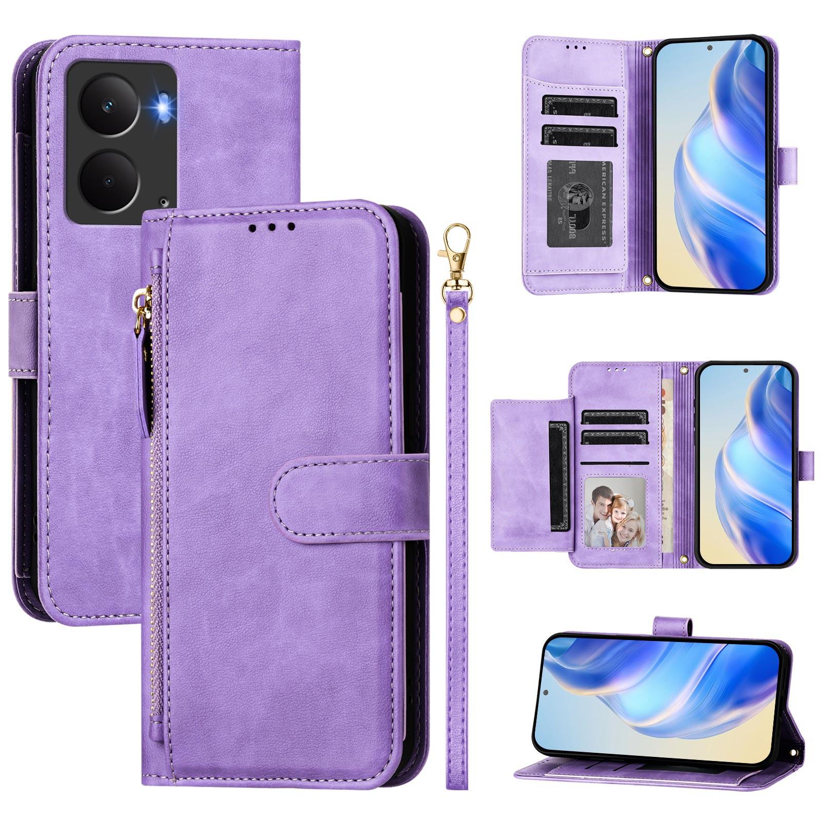 

For Realme 14 5G/Realme Neo7x 5G/Realme P3 5G Case Zipper Pocket Multiple Card Slots Leather Phone Cover F