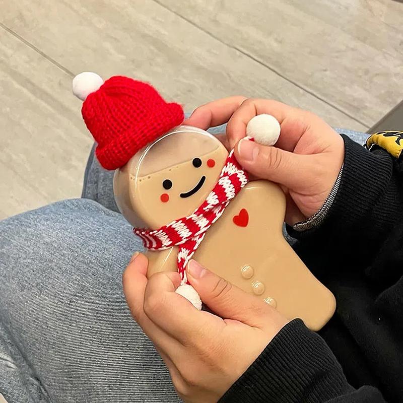 Christmas Milk Tea Cup Cute Gingerbread Man Water Bottle Snowman Tea Juice Jar Candy Plastic Kettle Xmas Navidad  Decoration