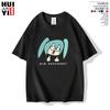 Hatsune Miku Peripheral Future Creative Funny Japanese Peripheral Printed Unisexs and Womens Clothing 100 Pure Cotton Tshirt