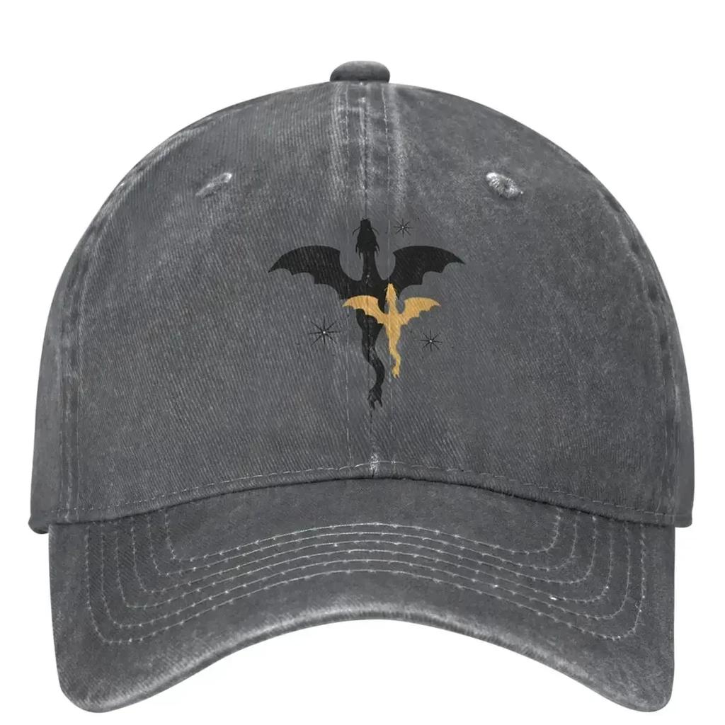 Retro Fourth Wing Dragons Baseball Caps Unisex Style Distressed Washed Headwear Outdoor Workouts  Hat
