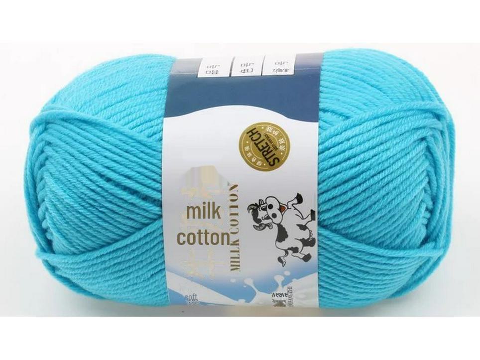 5-Strand Milk Cotton Baby Wool Hat & Scarf Hand-Woven Medium-Thick Yarn Set