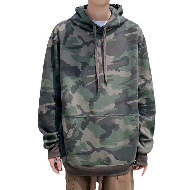 Manfinity Homme Men 1pc Camo Print Kangaroo Pocket Drawstring Hoodie