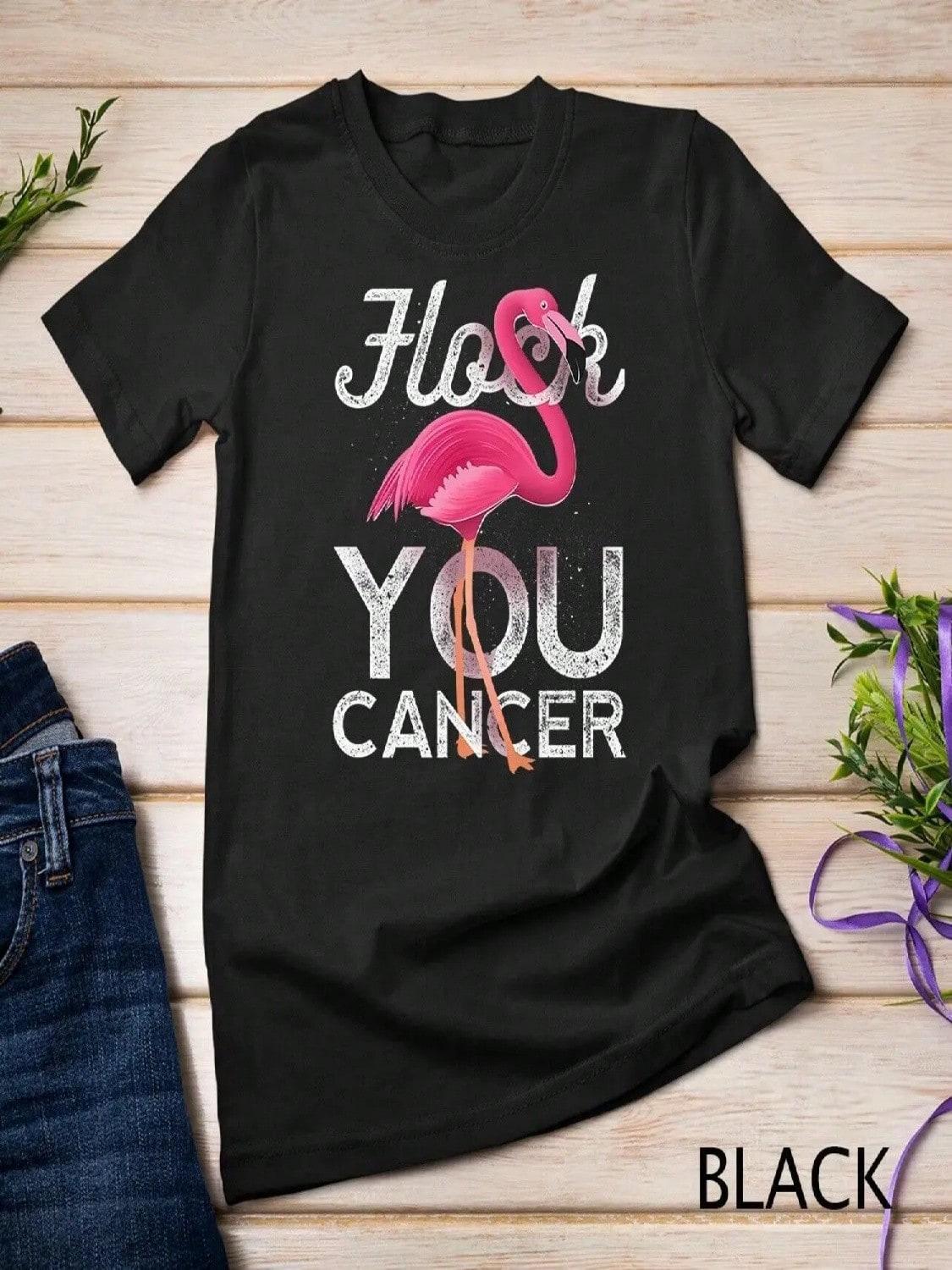 Flock You Cancer T Shirt Flamingo Breast Awareness S