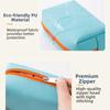 Large Capacity Cosmetic Bag PU Leather Multifunctional Design Toiletry Storage Bag Candy Colors Waterproof Travel Makeup Bag