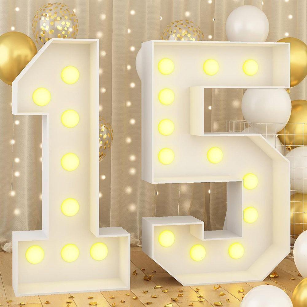 Light Up Balloons Giant Birthday Figure 70cm Birthday Balloon Frame  Birthday Decoration
