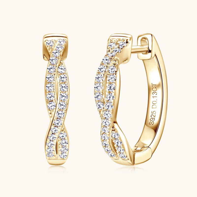 Lab Grown Diamond Earrings 925 Sterling Silver Moissanite Twisted Infinity Hoop Earrings Jewelry Gifts Earrings  Bulk