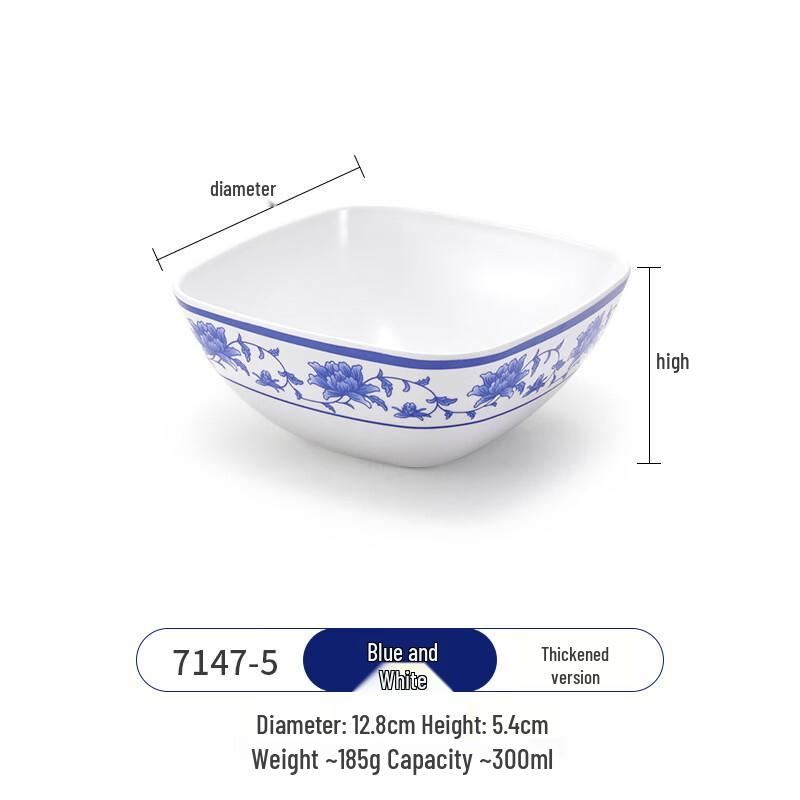 BoZhen Artisan Chef Blue  White Melamine Bowl