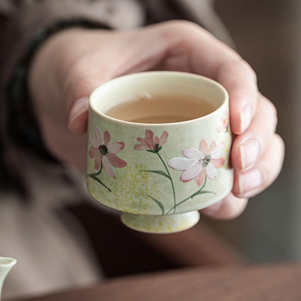

1PCS Exquisite Ceramic Tea Cups Chinese Kungfu Tea Mug Hand-painted Porcelain Coffee Cup Traditional Teacup Tea Accessories