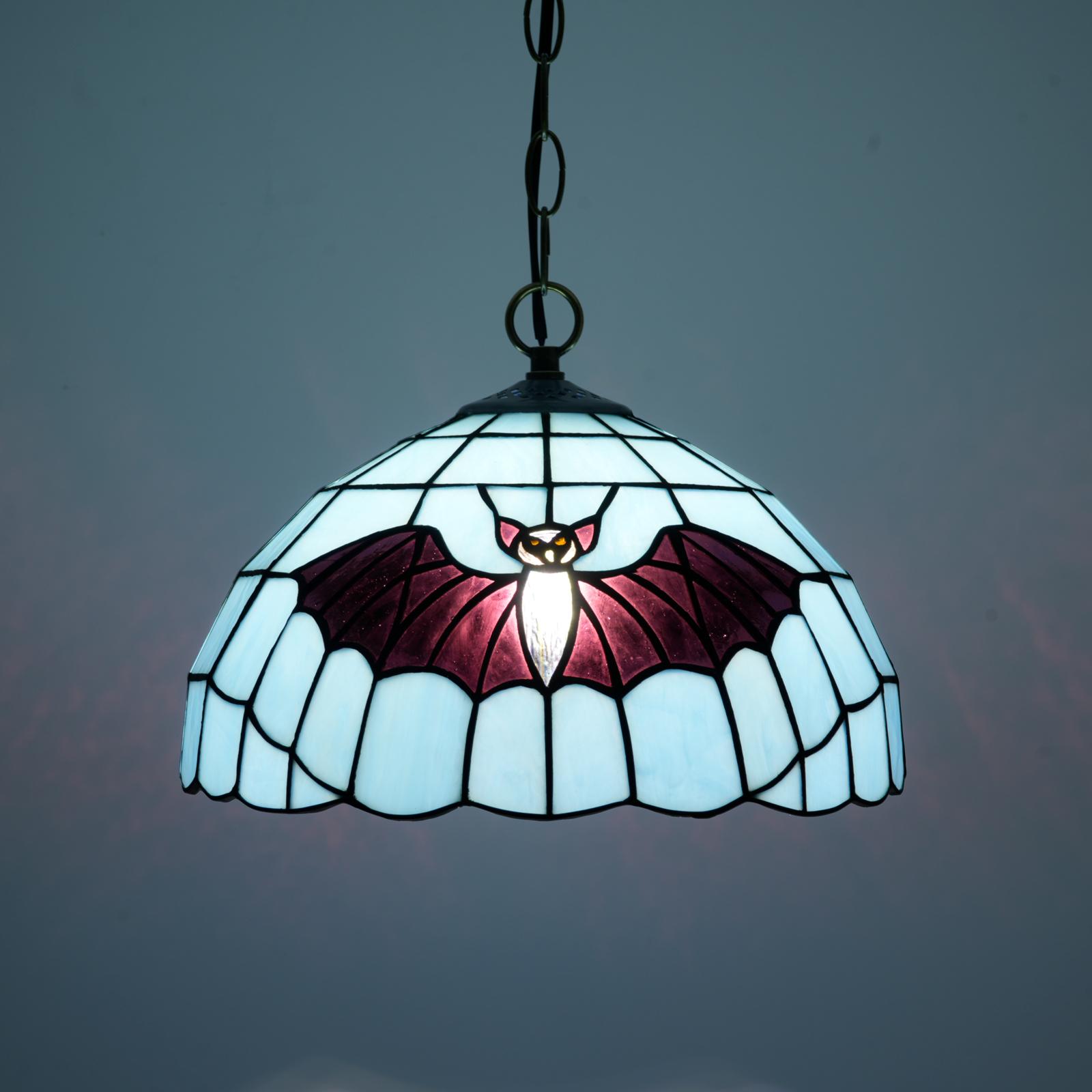 

Modern Pendant Light Stained Glass Hanging Lamp 12” Blue Bat Light Vintage Lamp Decor Lighting for Dining Room Kitchen Hallway синій