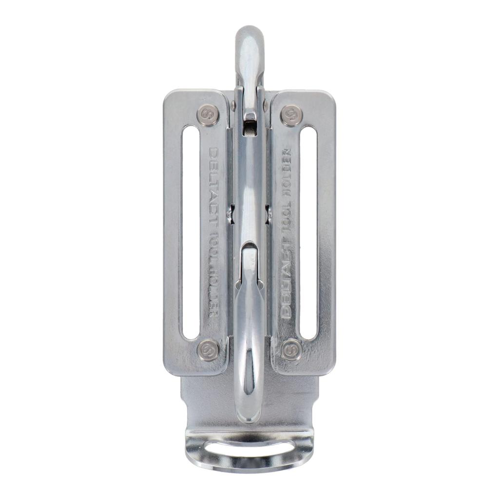 Sankyo Corporation DBLTACT Adjustable Carabiner Tool Holder (Curved Gate), Steel, Silver, DT-THM-811