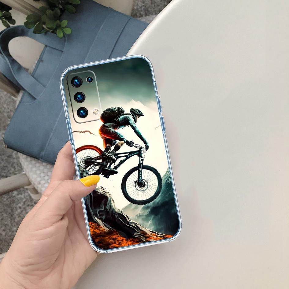 LO28 Cycling Bicycle Soft Shell Transparent Phone Case for Motorola Moto G7 G8 G9 G84 G85 G73 G24 G15 Z2 Play Power Plus